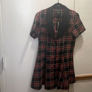 Current Mood Devil You Don't Exist Plaid Dress